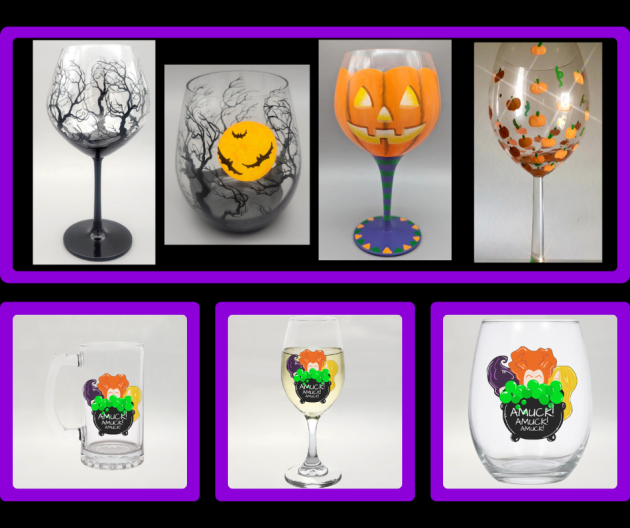 "Glass Painting Party Halloween Style" InStudio Paint Party! Corks