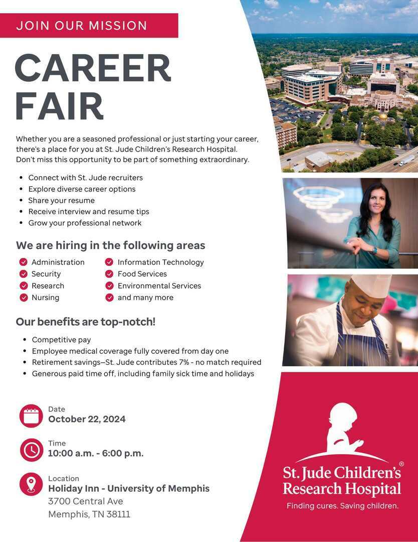 St Jude Children #39 s Research Hospital Career Fair Holiday Inn Memphis