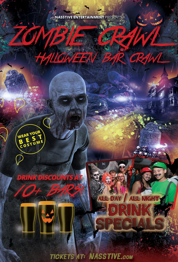Long Beach Zombie Crawl Halloween Bar Crawl Saturday, October 26th! Altar Society Brewing