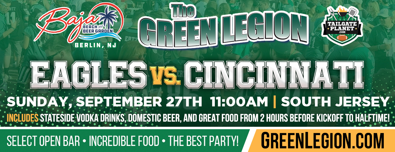 Eagles vs. Cincinnati - South Jersey Eagles Tailgate at Baja Beach in Berlin