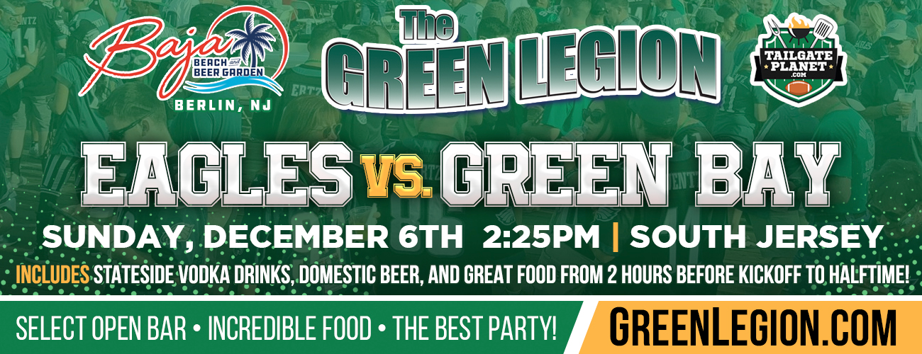 Eagles vs. Green Bay - South Jersey Eagles Tailgate at Baja Beach in Berlin