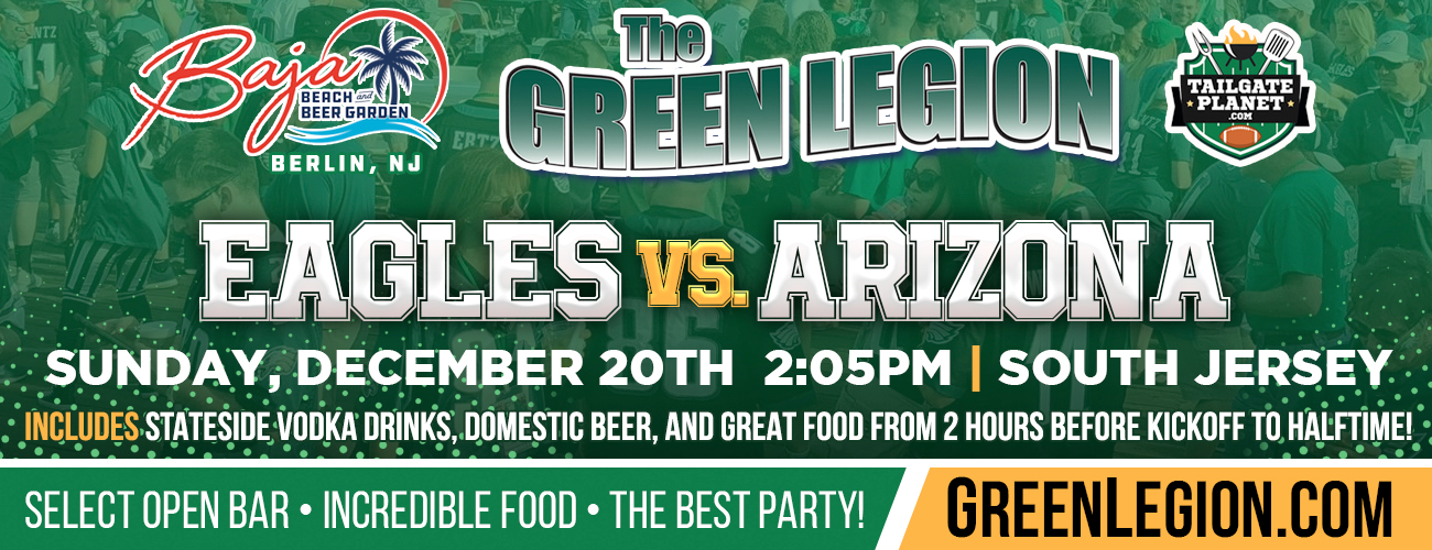 Eagles vs. Arizona - South Jersey Eagles Tailgate at Baja Beach in Berlin