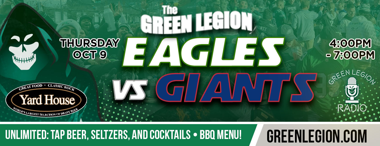Eagles vs. Giants - Green Legion Away Tailgate at Yard House in American Dream Mall!