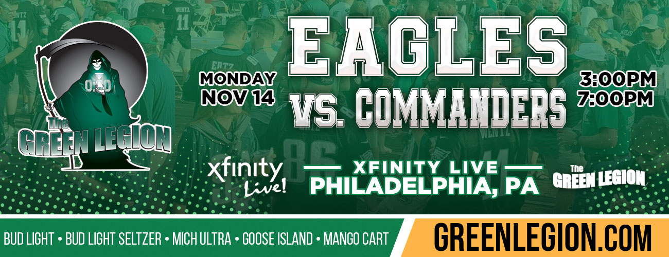 Eagles vs. Commanders Green Legion Home Game Tailgate 2022 Tickets
