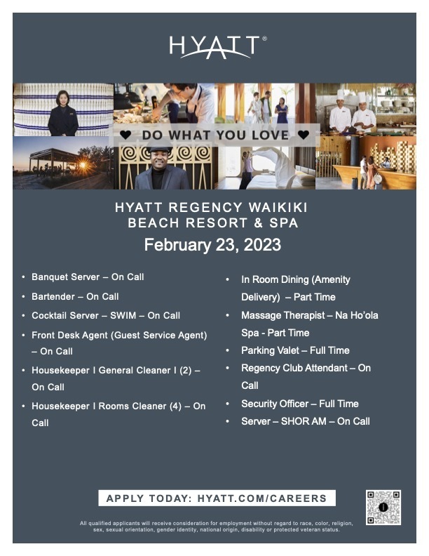 The Hyatt Regency Waikiki Beach Resort and Spa's Job Fair Hyatt