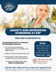 Anxiety and Depression Screenings at Senior Services Plus