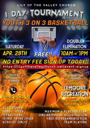 Free 3 on 3 Youth Community Basketball Tournament