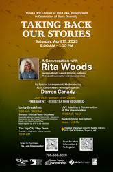 Free TALK BACK and Breakfast w/Afrofuturist Writer Rita Woods and Darren Canady, April 15, Topeka