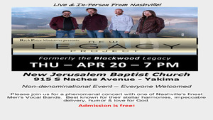 Live Concert in YAKIMA with Popular Nashville-based Men's Vocal Band, NEW LEGACY PROJECT
