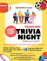 TEAM ON! Trivia Night Mary Queen of Peace Gym April 14th