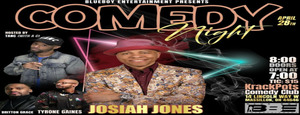 Comedian Josiah Jones with Blue Boy Entertainment at Krackpots Comedy Club