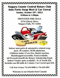 Niagara County Central Rotary Club Auto Parts Swap Meet & Car Corral