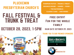 Fall Fest and Trunk & Treat at Pluckemin Presbyterian Church