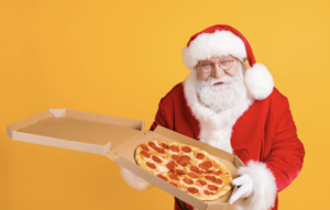 Pizza with Santa
