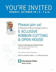Cleveland Clinic Martin Health's Orthopedic & Rheumatology Center’s RIBBON CUTTING & OPEN HOUSE