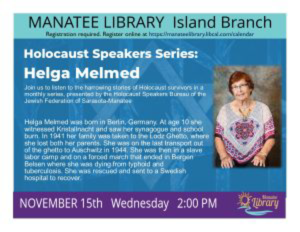 Holocaust Speaker Series: Helga Melmed