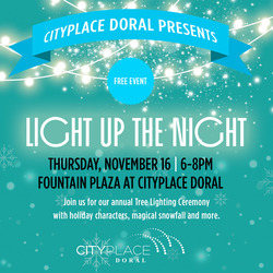 CityPlace Doral To Debut Annual “Light Up The Night” Extravaganza, Nov. 16