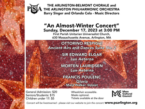 Philharmonic Society of Arlington:  "An Almost-Winter Concert"