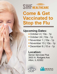 Get Vaccinated against the Flu and COVID with Molina Healthcare & SIHF at Senior Services Plus