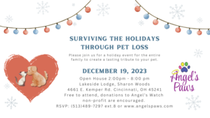 Surviving the Holidays Through Pet Loss, an Angel's Paws event
