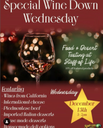 Weekly Wine Tasting at Staff of Life