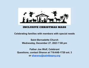 Inclusive Christmas Mass on Dec. 27, 2023 7 p.m.