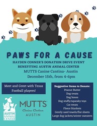 “Paws for a Cause” Hosted by UT Football player Hayden Conner
