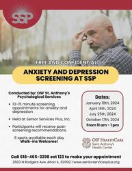 Free and Confidential Anxiety & Depression Screenings