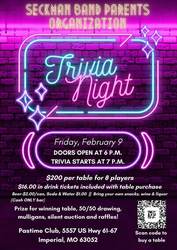 Seckman High Band Parents Organization Trivia Night