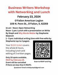 Business Writers Workshop February 23, 2024 11 am - 5 pm