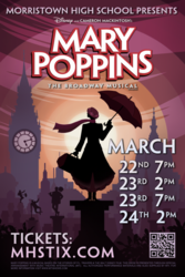 Mary Poppins Flies Over the Rooftop of Morristown High School