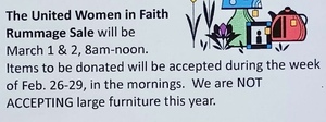 Rummage Sale by United Women of Faith