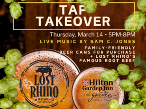 Tap Takeover with Lost Rhino Brewing Co. at Garden Grille & Bar (located inside Hilton Garden Inn Du