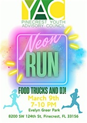 Pinecrest Youth Advisory Council Neon Run