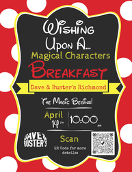 Wishing Upon a Magical Characters Breakfast at Dave & Buster's Richmond
