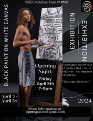Black Paint on White Canvas Exhibition at Open Space Arts