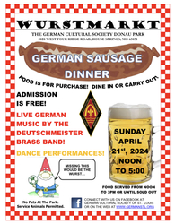 Wurstmarkt (German Sausage Dinner)