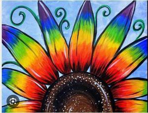 A Colorful Gathering: Rainbow Sunflower Paint Night: *In-Person: Eastgate*