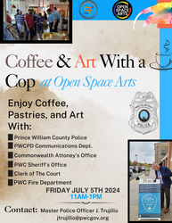 Coffee and Art With a Cop at Open Space Arts 7/4/24