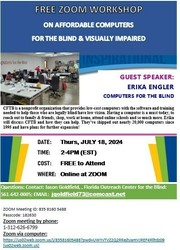 FREE WEBINAR: LOW COST COMPUTERS FOR THE BLIND & VISUALLY IMPAIRED