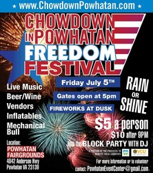 ChowDown in Powhatan Freedom Festival, July 5th
