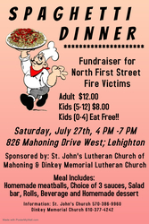 Fire Victims Spaghetti Dinner Benefit