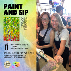Summer Aviary Paint and Sip at Hoppy Vine OV