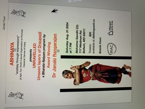 URAVELLED event from Abhinaya - a cultural program with spoken words and dance in a classical dance