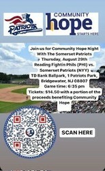 Community Hope Night with The Somerset Patriots