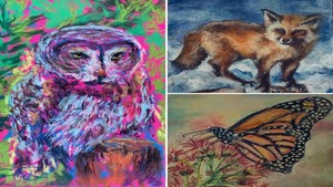 Native Animal Portraits Pastel Paintings