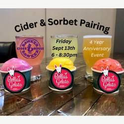 Anniversary Sorbet Cider Flight w/ Bella's Gelato