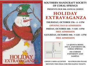 Southern Handcraft Society of Coral Springs Presents its Annual  Holiday Extravaganza