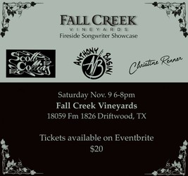 Fireside Songwriter Showcase at Fall Creek Vineyards at Driftwood