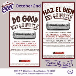 Chipotle Fundraiser for St. Andrew Catholic School & Preschool